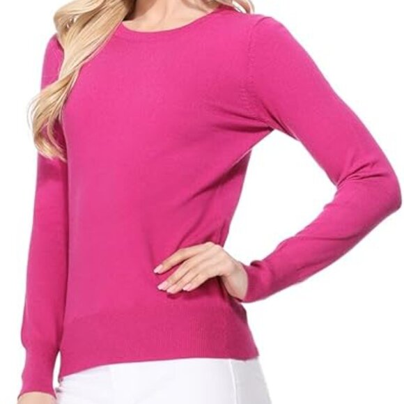 Womens Retro Vintage Long Sleeve Pullover Soft Knit Top Sweater White Colo Yemak - Picture 2 of 3